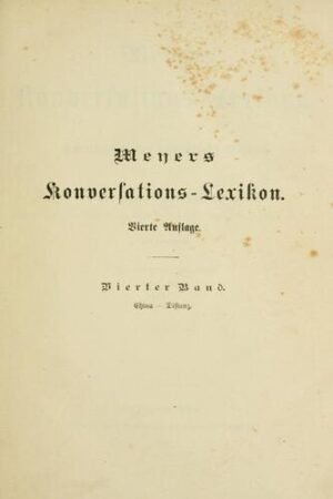 Meyers Konversations-Lexikon, 4e édition (vol. 4) – Par Hermann Julius Meyer